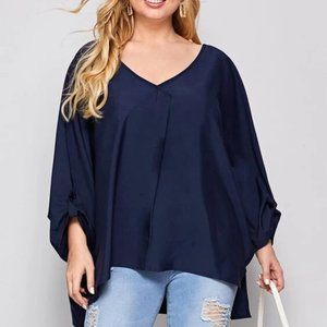 Shein Plus Batwing High Low Hem Top
